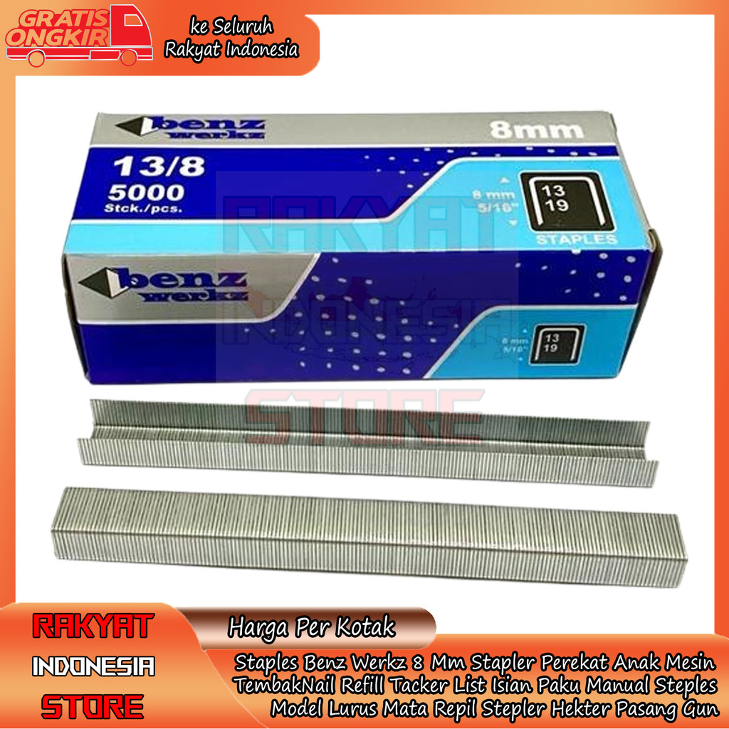 

Staples Benz Werkz 8 Mm Stapler Perekat Anak Mesin Tembak Nail Refill Tacker List Isi Ujung Isian Paku Manual Kuat Steples Model Lurus Tajam Kokoh Mata Repil Stepler Hekter XAGLPasang Gun Angin Kayu Nailer Ulang