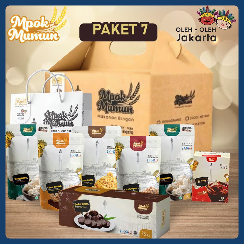 

Paket oleh oleh isi 7 Varian dari jakarta dan khas betawi hemat ekonomis - MPOK MUMUN