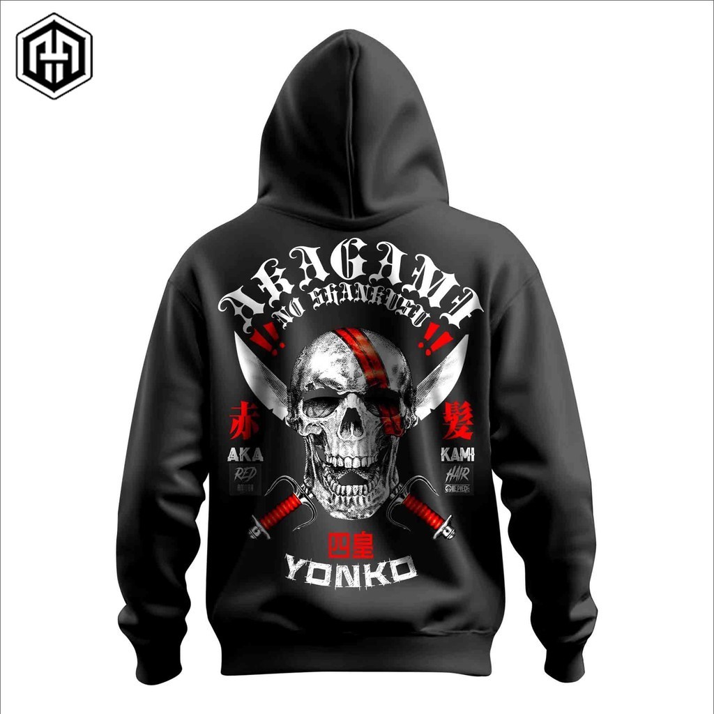Hoodie Onepiece Akagami no Shank Yonko Terbaru - Kaos Anime One Piece Shanks Red Hair