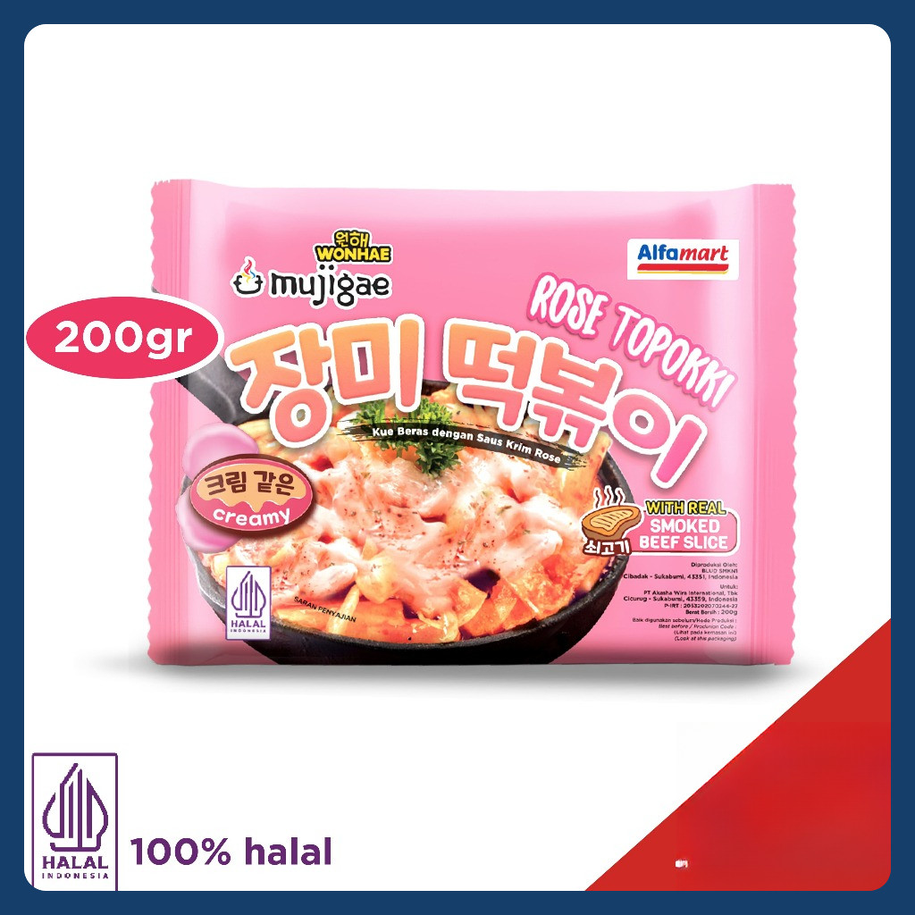 

Mujigae Wonhae Rose Topokki 200 gr / Teokbokki Instan / Tokpoki / Tteokbokki / Topoki