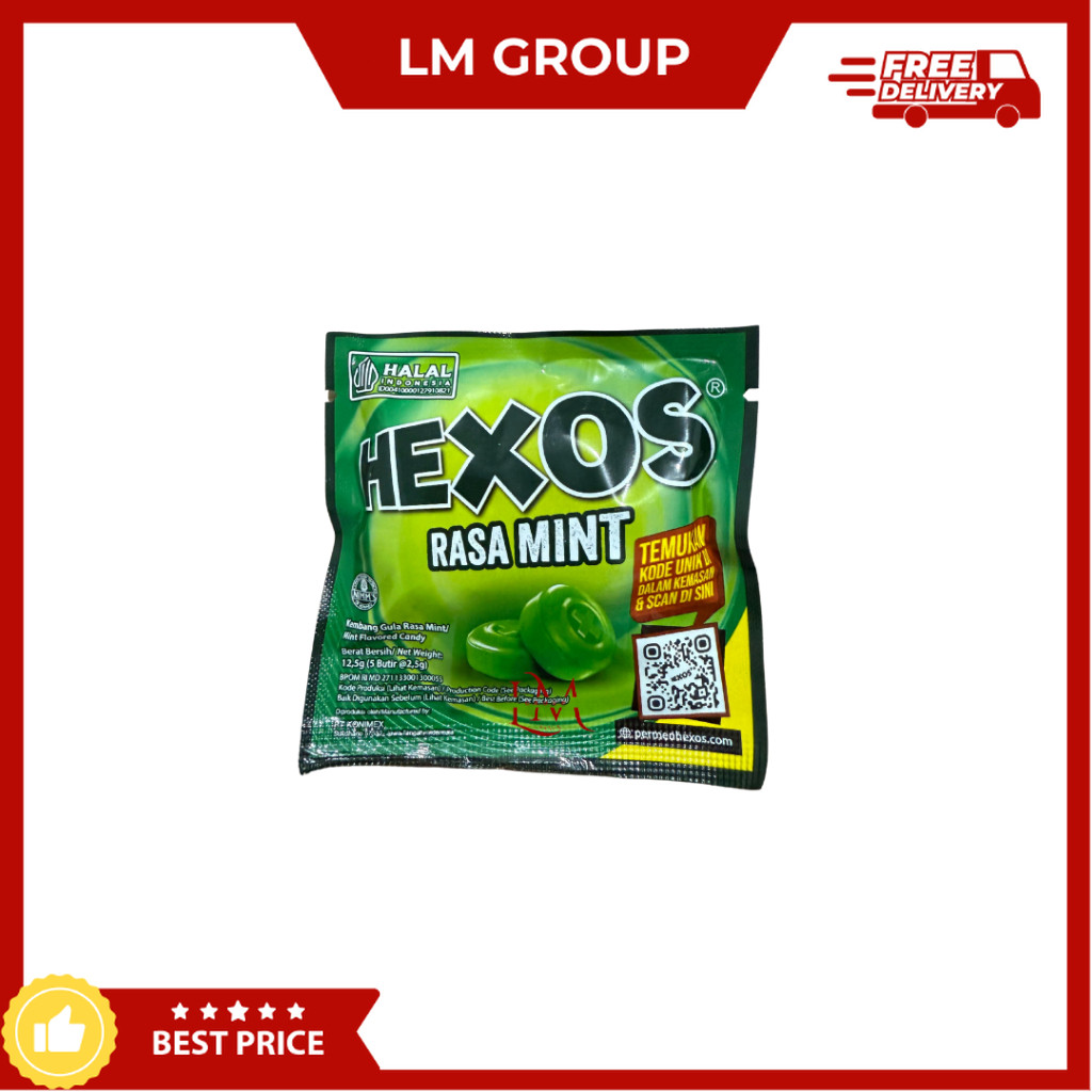 

Permen Hexos Rasa Mint Isi 5 Butir x 2.5gr LM Snack Grosir