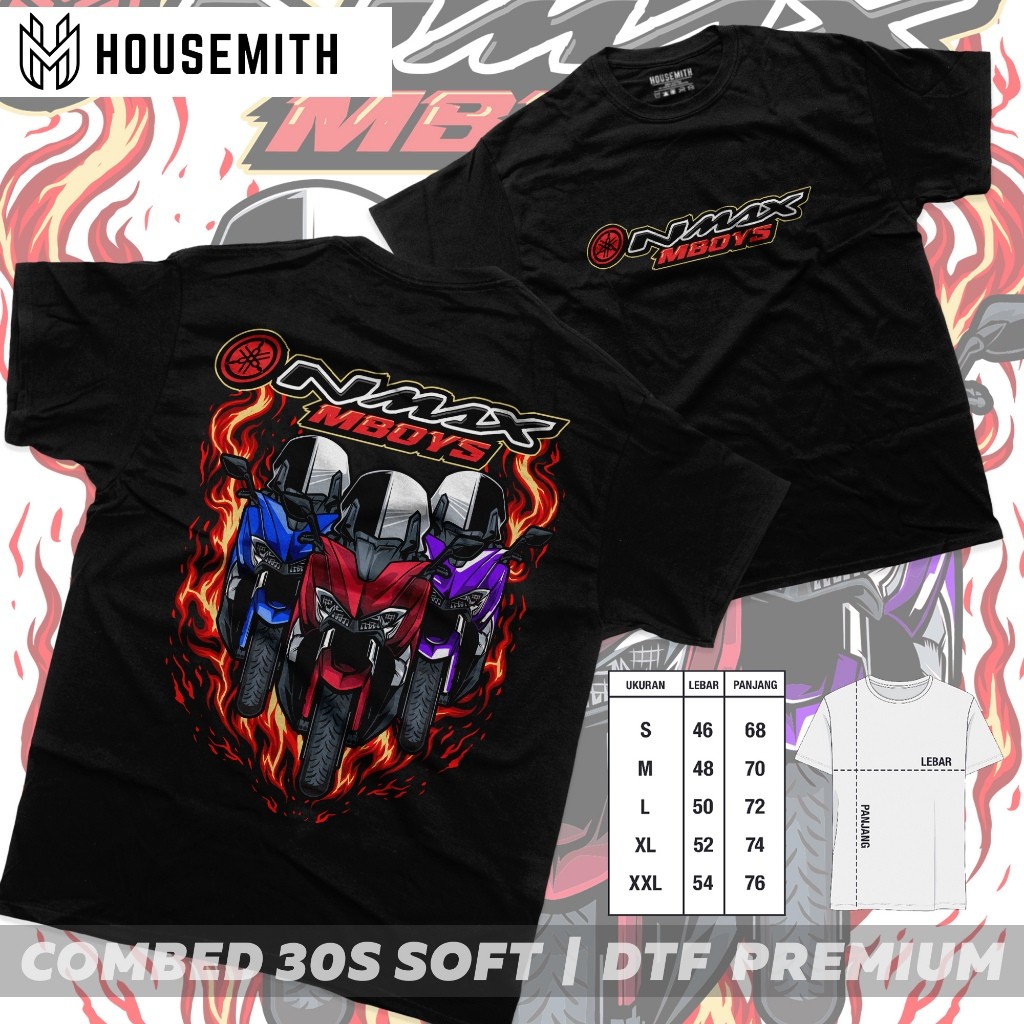 Housemith - Kaos Racing Dewasa NMAX NBOYS Pria Wanita Motor Drag - Baju Distro Pria Wanita - Kaos Ko