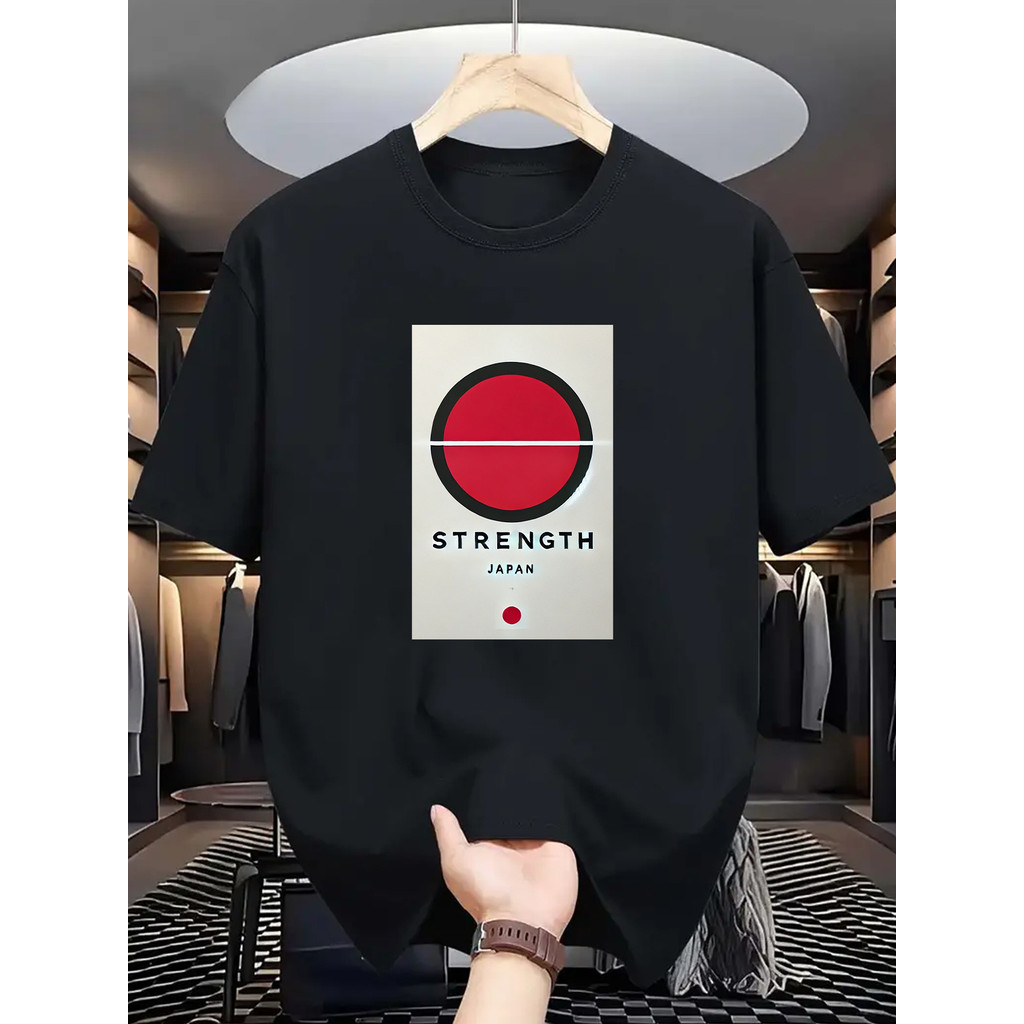Kemeja T-Shirt Katun Cetak Pola Bendera Jepang Unisex - Bernapas Musim Panas Santai Lengan Pendek Le