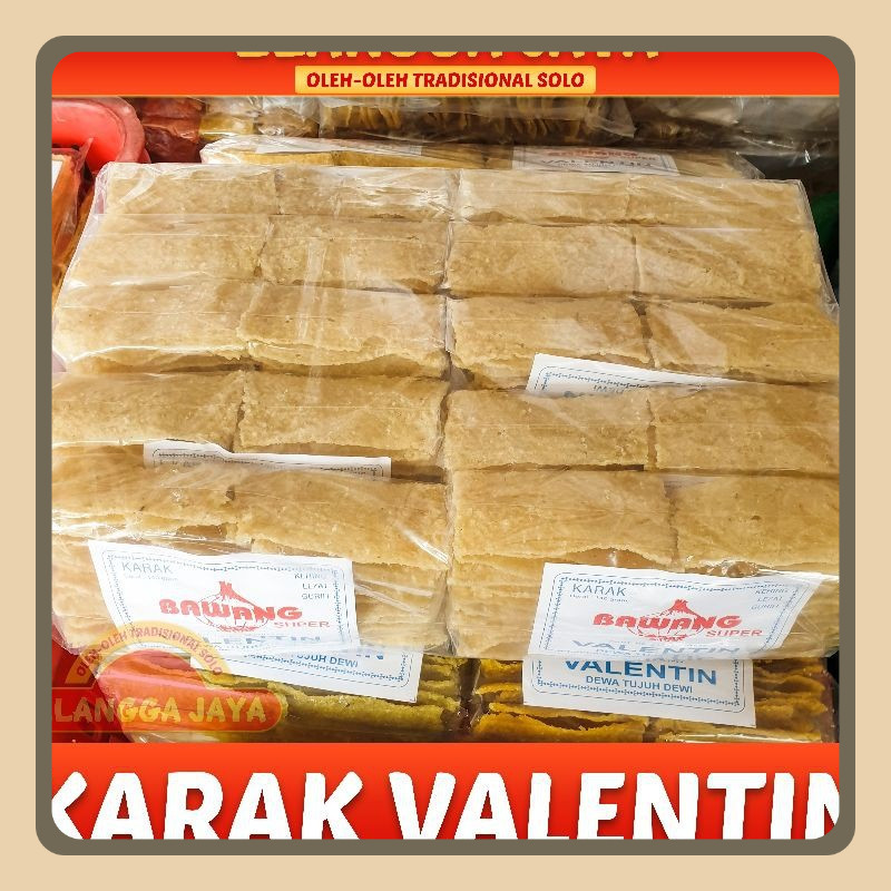 

Karak Valentin Mentah Rasa Bawang 1 Pak isi 10 Bungkus