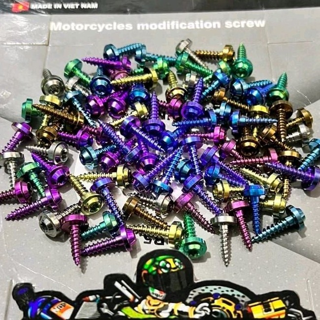 baut body yamaha titanium honda / baut bodi titanium  yamaha / baut titanium body motor vario 125/15