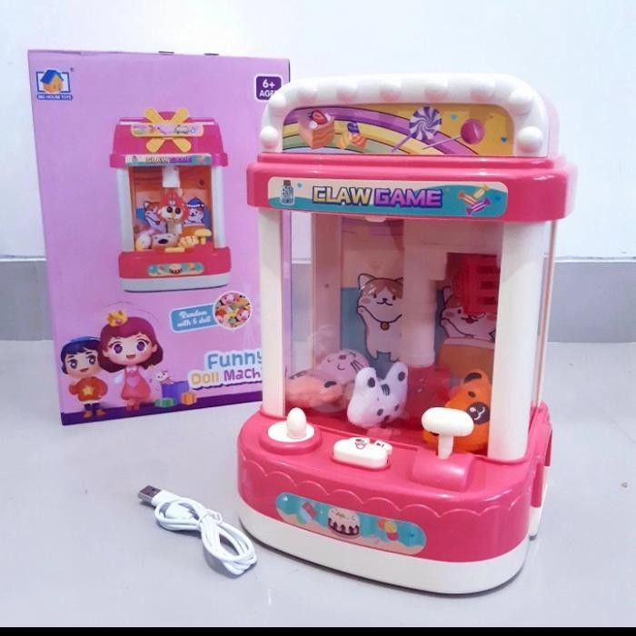 Promo Mainan Claw Doll Machine Capit Boneka - Game Japit Mini Grabber