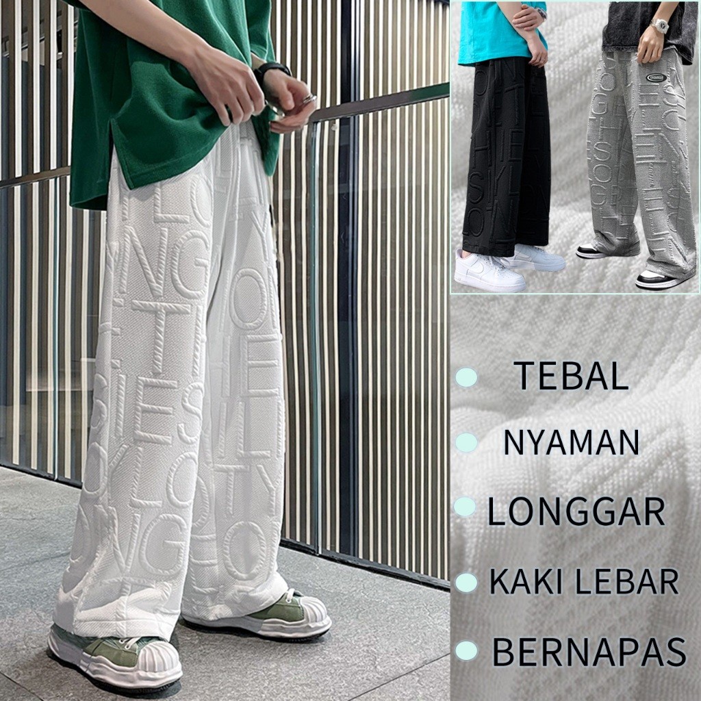 celana gombrong pria celana panjang pria hitam celana baggy pants pria celana pria korean style cela