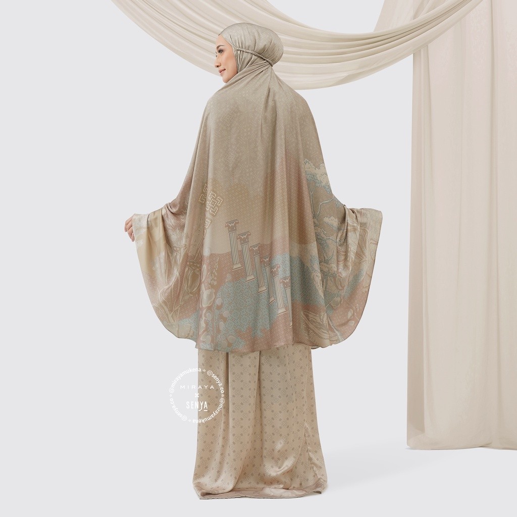 Mukena Travel Printing Miraya x Senya Talavera Taupe