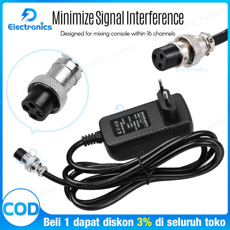 Adaptor Mixer Audio 3 Pin 17vx2 420mA Power Adapter Mixer Audio/ Adaptor Mixer Audio 4 Pin 220V Ashl