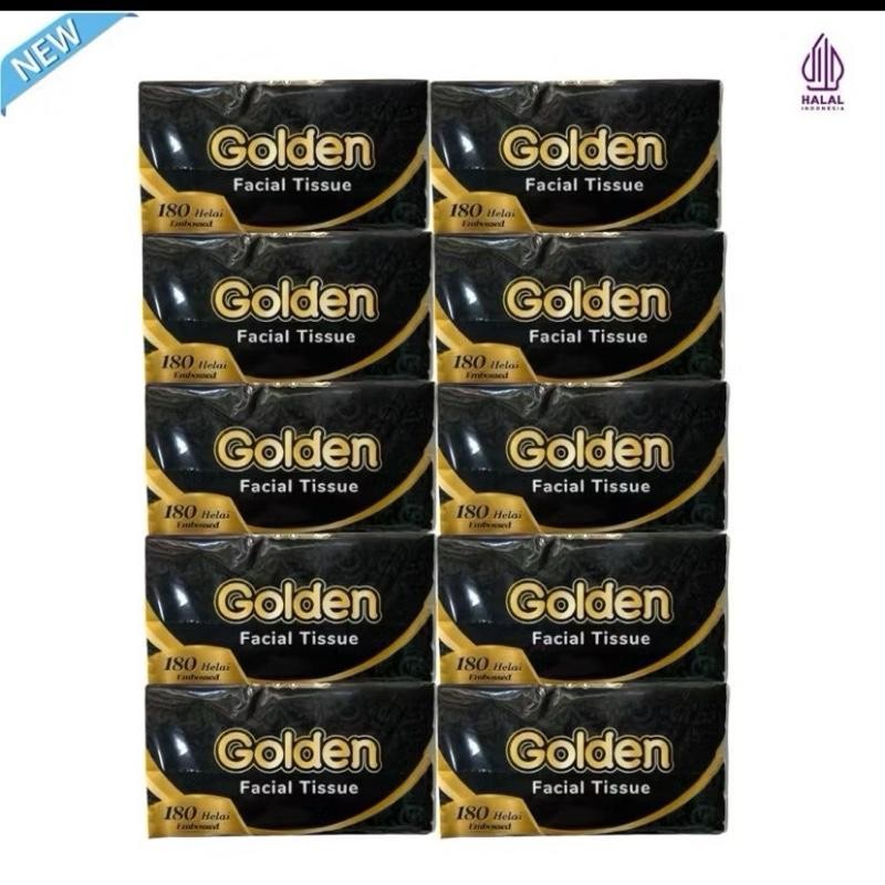 

Tisu Wajah GOLDEN Facial Tissue - Paket Hemat 10 Pcs (180 Helai) - Pembersih