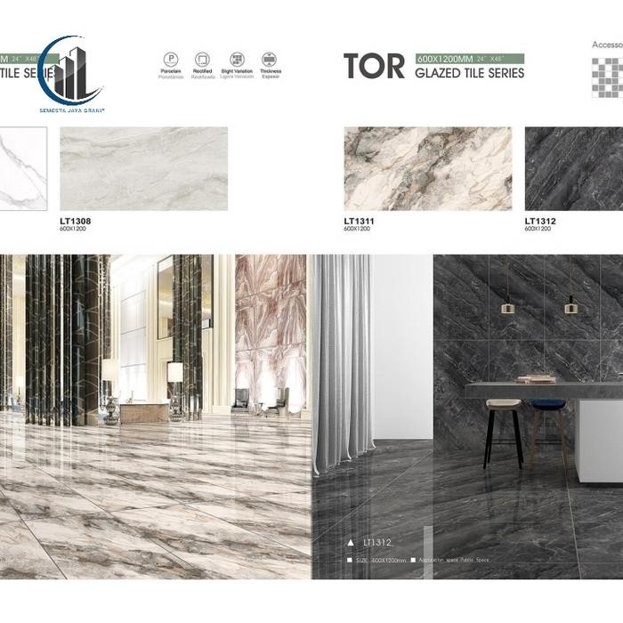 Granit 60x120 Torch granit lantai dan dinding motif marmer glazed