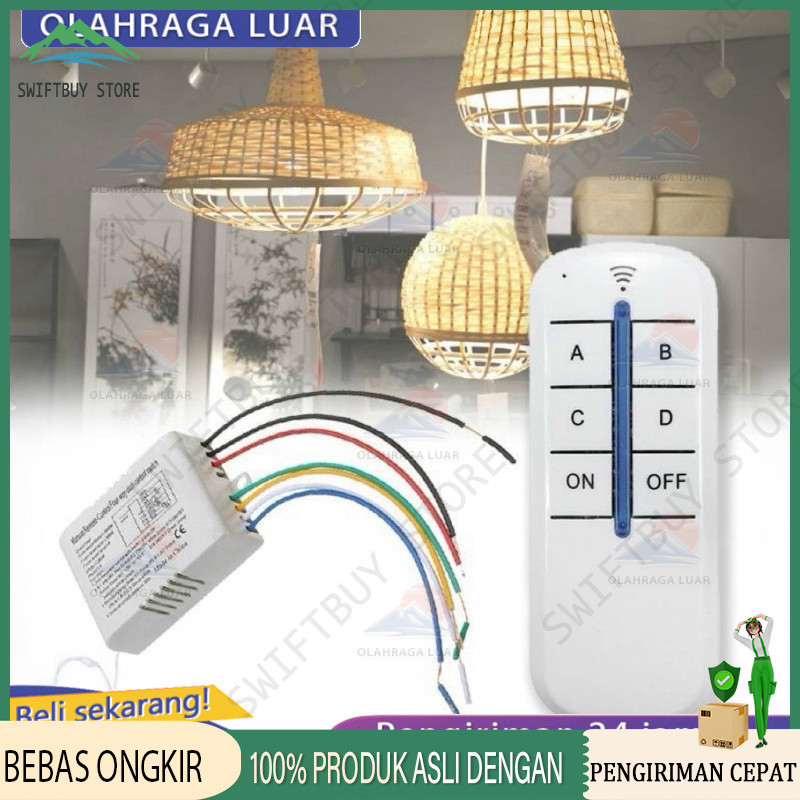 220v Saklar Remote 4 Channel 4x1000w / Remote Control Switch 4 Way/Saklar Remote 4 Channel / 220V 10