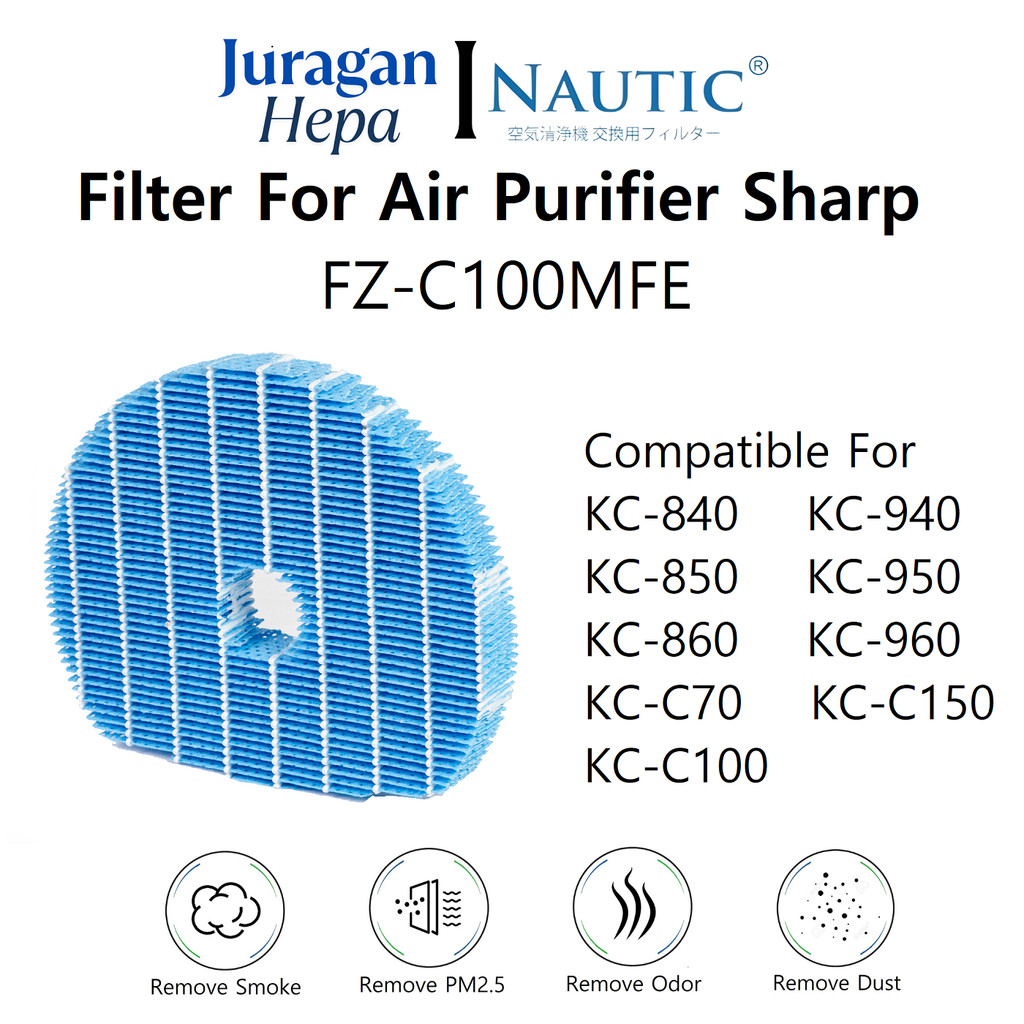 NAUTIC HEPA Filter Air Purifier for Sharp FZ-C100MFE For KC-960Y KC-950 KC-940 KC-840 KC-850 KC-860 