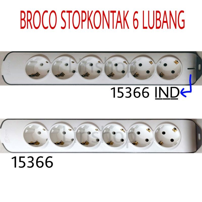 BROCO STOPKONTAK 6 LUBANG 15366 15366IND STOPKONTAK MIRING 6 LUBANG BROCO