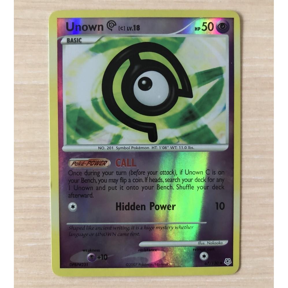 Unown C Reverse Holo Pokemon TCG Card Charizard Alakazam Blastoise Ex