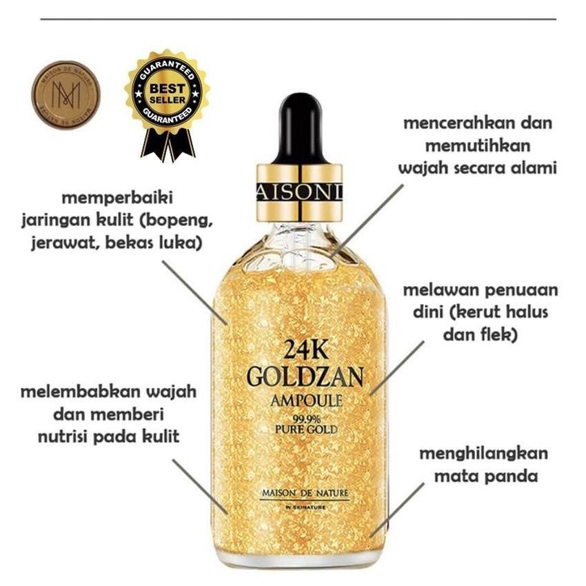 Serum wajah emas 24k goldzan ampouleserum wetening wajah original pure gold maison denature serum wa