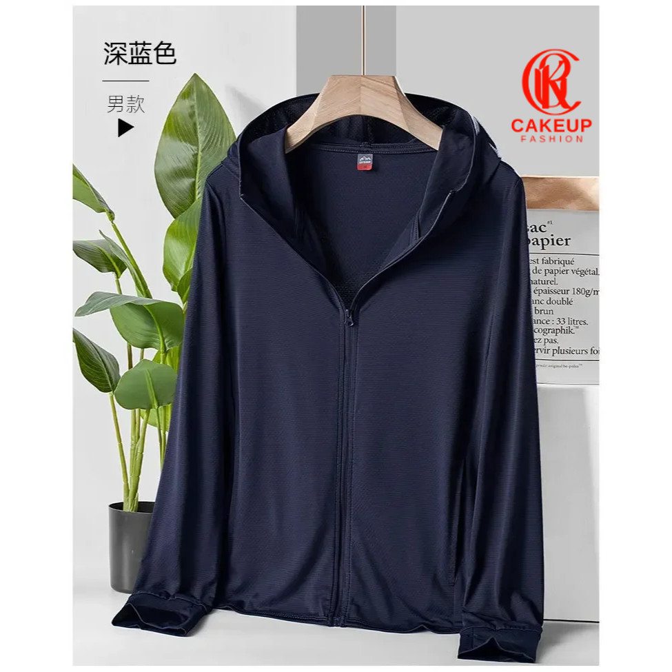 Velzo Jaket Anti UV Pakaian Olahraga Pria/Cowok Bahan Nyaman Cepat Kering