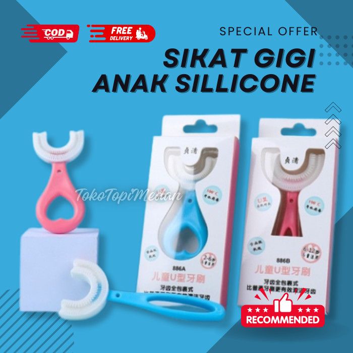 Sikat Gigi Anak 2 Tahun Bentuk U Bahan Silikon