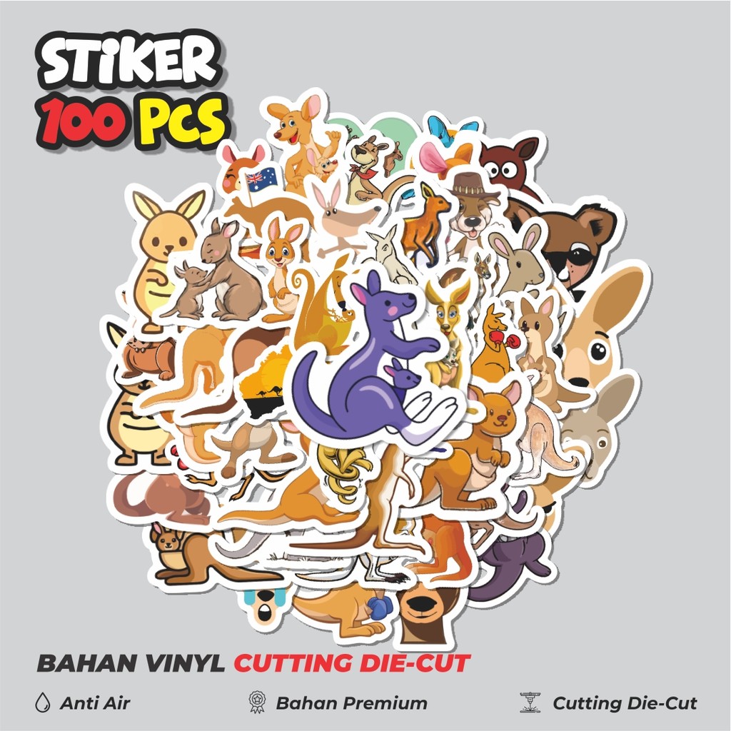 

Terbaru! 50 pcs Sticker Hewan Kanguru Dekorasi Lucu Kreatif untuk Notebook, Skateboard, HP