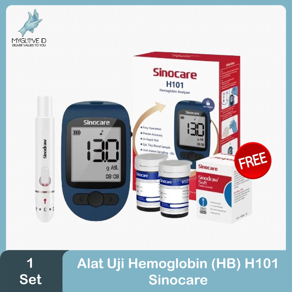 Alat Cek Darah Hemoglobin HB / Hemoglobin Analyzer H101 Sinocare 1 Set
