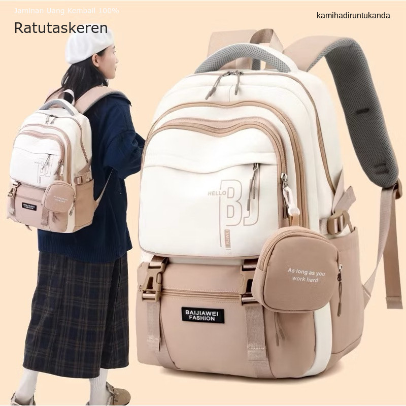 Tas Ransel Sekolah Zamzam0525 HELLO BJ Tas Backpack Wanita/Perempuan Tas Sekolah Fhasion Wanita SD S
