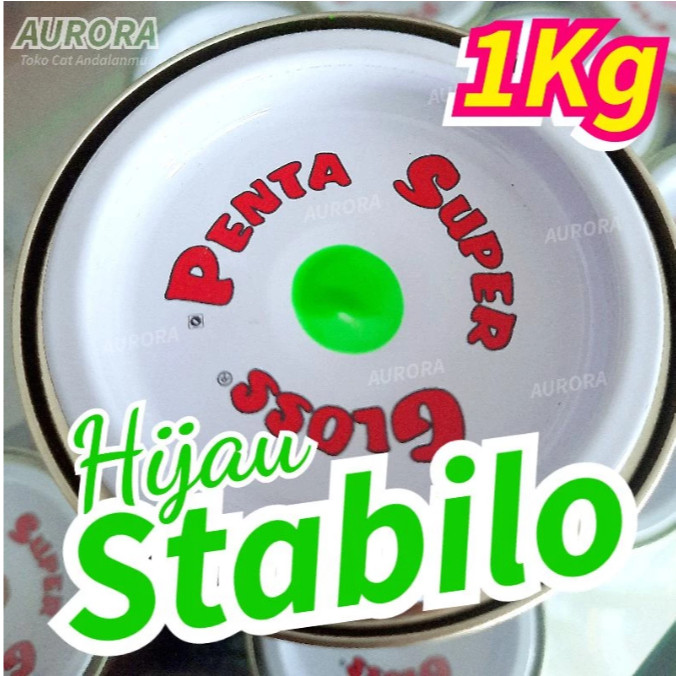 Cat Ijo Stabilo Hijau 1Kilo Penta Super Gloss Light Green Fluorent Floresen Skotlet Nyala Terang Flu