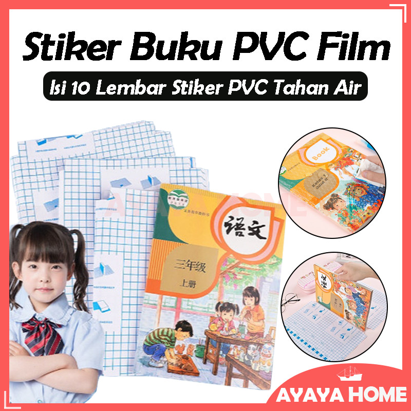 

Sampul Buku Tulis Sekolah Stiker/PVC Sampul Buku Tulis Plastik Aesthetic 1 Pack Isi 10 Lembar