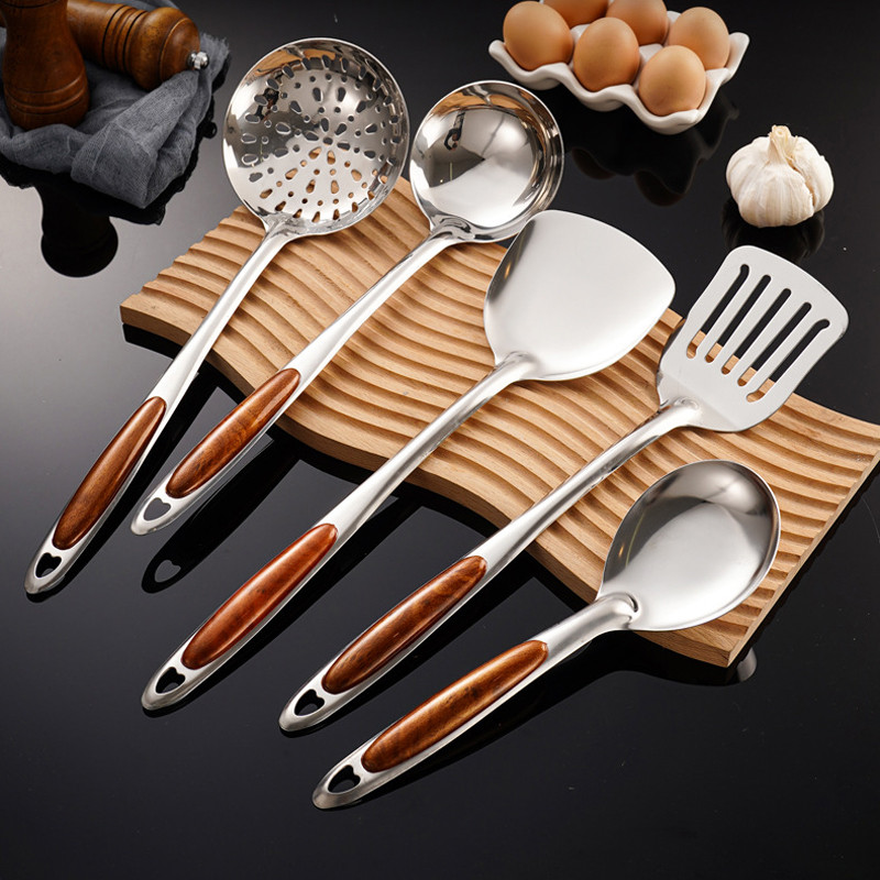

Sekop Penggorengan Kayu Persik Imitasi Stainless Steel Sendok Rumah Tangga Alat Masak Dapur