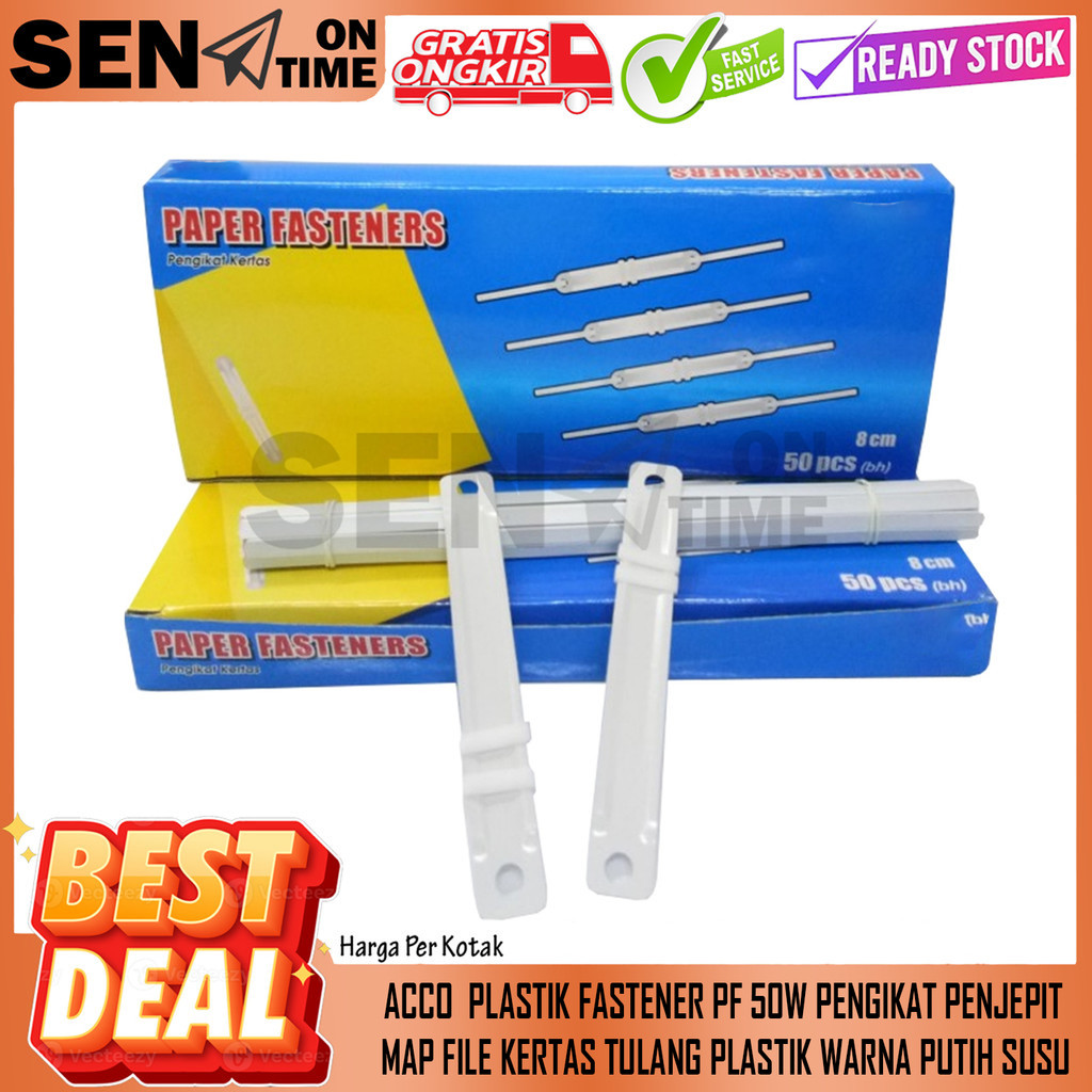 

JK Acco Paper Fastener Pf 50w Plastik Kebutuhan Pengikat Dokumen Map File Folder Arsip Kertas Penjepit Tulang Ako Pelastik Mudah pemakaian Pengorganisasian File Dokumen Kantor Rumah Isi 50 Pcs Mudah RFA Dipasang Tahan Lama