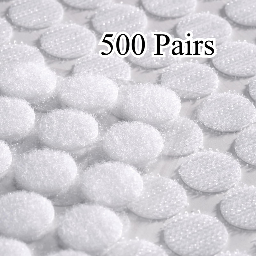 

500 Pasang Velcro Bulat 10mm Double Side Perekat Serbaguna Premium Kuat Tahan Lama untuk Craft DIY Tas & Projek Velcro Tape Double Sided