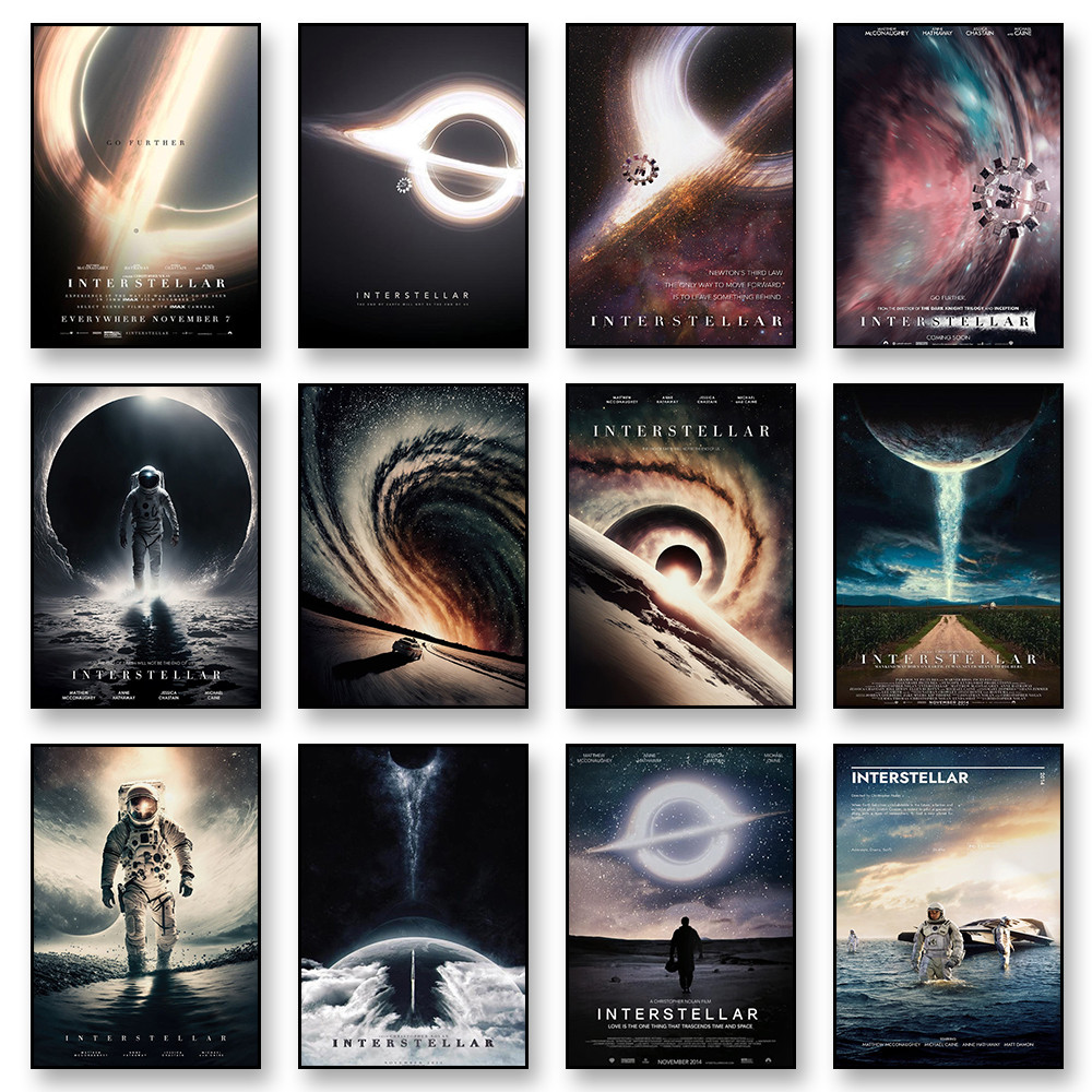 

Interstellar Movie Poster Astronaut Outer Space Canvas Wall Art Print Mural Home Decor Movie Lover Gift Unframed