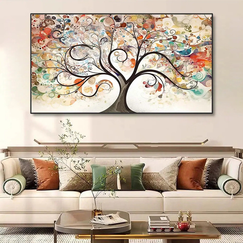 

Abstract Colorful The Fantasy Love Tree Canvas Painting Posters and Prints Wall Art Pictures for Living Room Bedroom Decoration