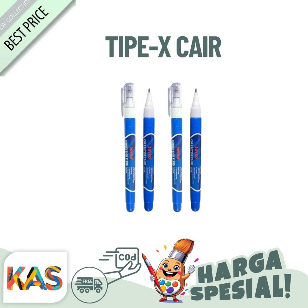 

Tip Ex cair Correction Fluid Joyko CF-S203A (Metal Tip) Quick Dry