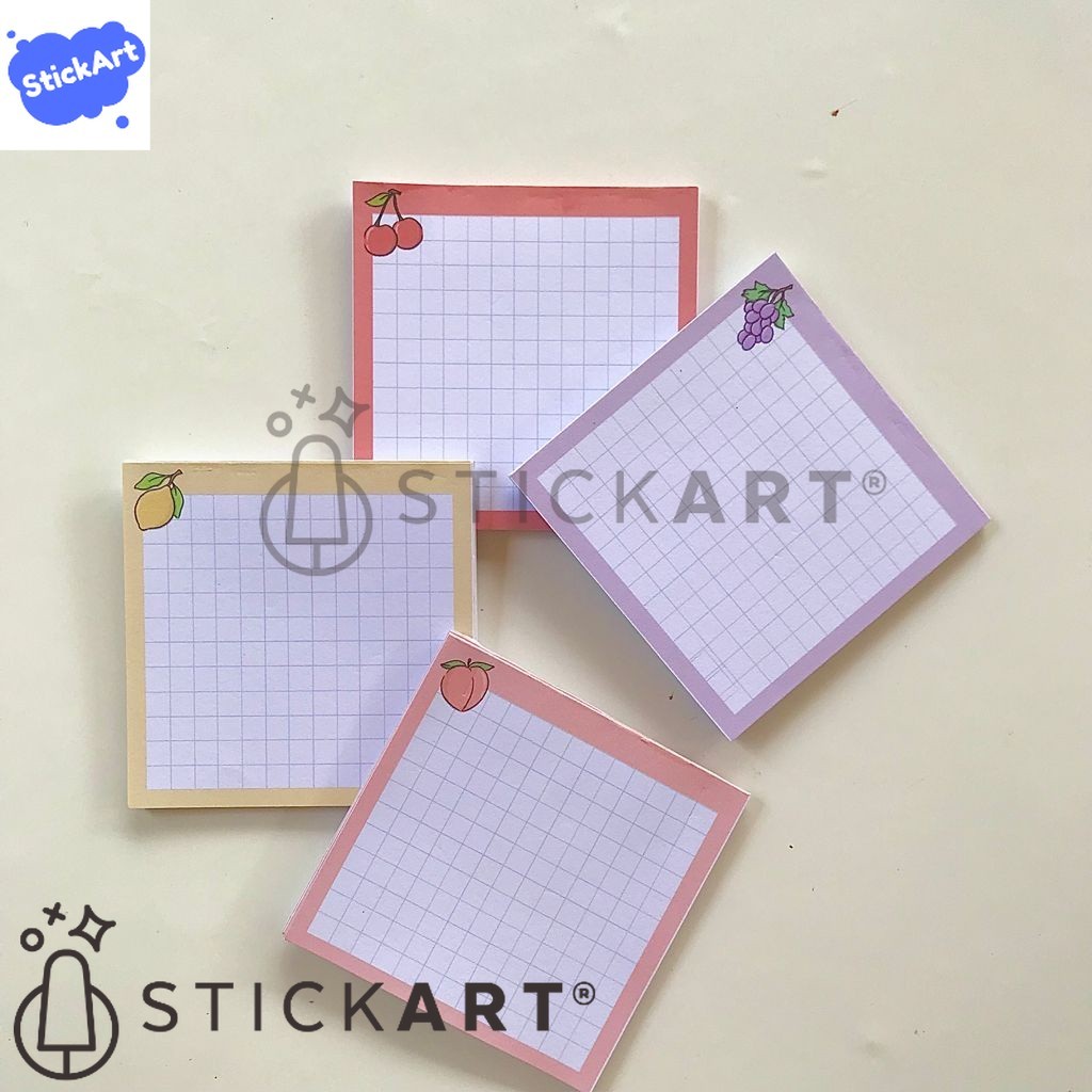 

[STICKART[ memopad buah lucu untuk dekorasi jurnal/ journal deco BAHAN DAN KWALITAS PREMIUM