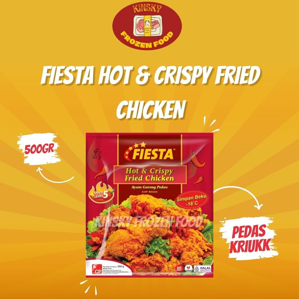 

FIESTA HOT & CRISPY FRIED CHICKEN LV.5 500GR/FIESTA HOT & CRISPY FRIED CHICKEN LV.5 500 GR