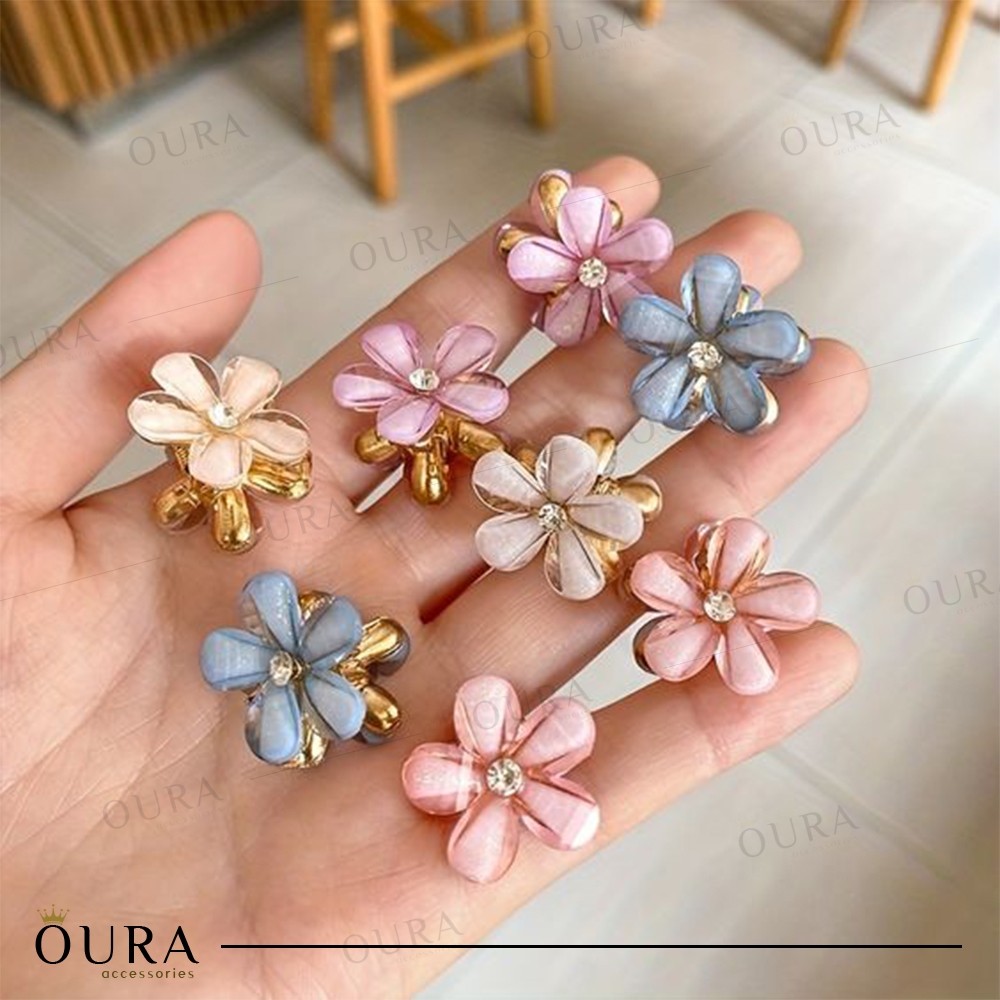 Jepit Rambut Bunga Kecil Korea  1 Pcs Jepitan Rambut Mini Poni Bunga Daisy