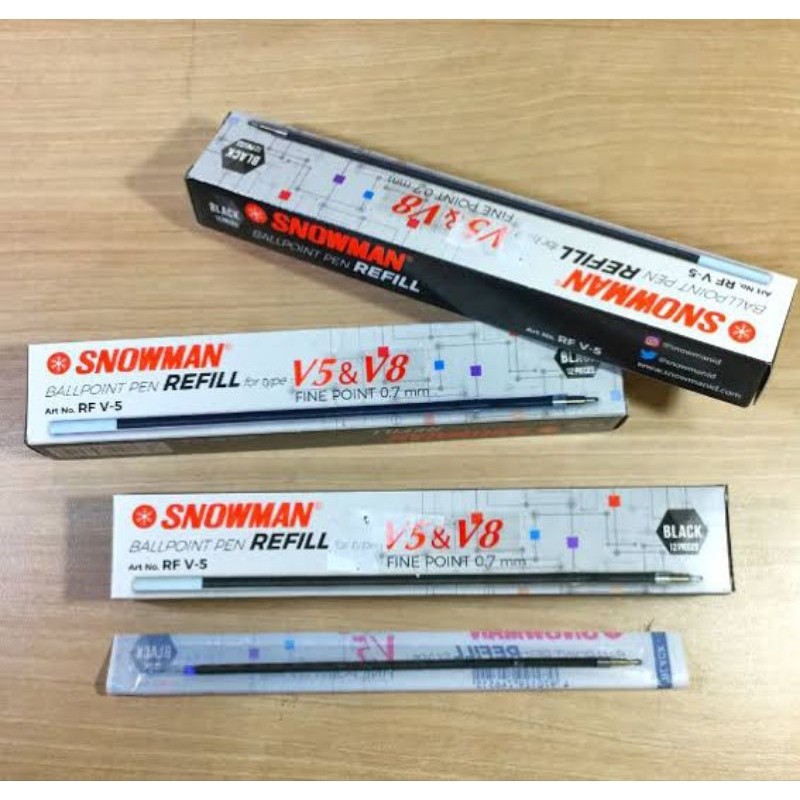 Snowman Refill V5&V8 / Isi V5 0.7mm (1pak/12Pcs)