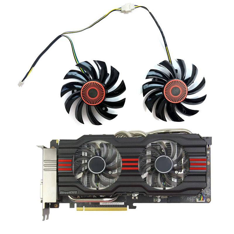 2 fans brand new for ASUS Radeon R9 370 Gtx750ti 760 770 660 660ti Directcu II OC graphics card repl