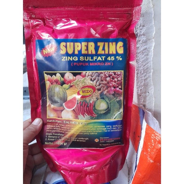 Pupuk Mikro Zn Super Zing new Zing Sulfat Zink Sulfat Zinc Sulfat 45%
