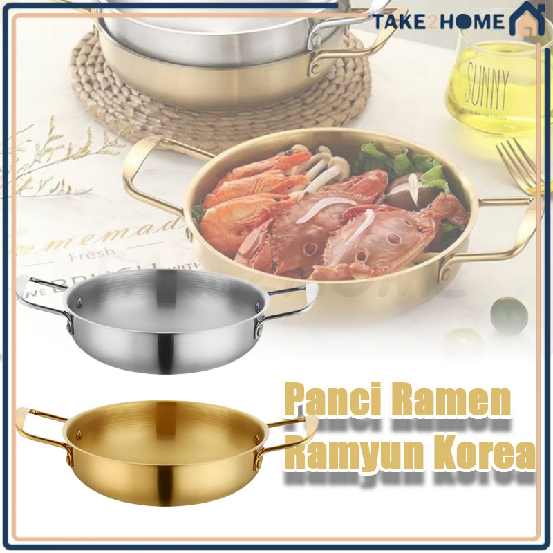 Panci Ramen Korea Noodle Pot Stainless Steel/Noodle Soup Pot Stainless/Panci Emas Korea Ramen