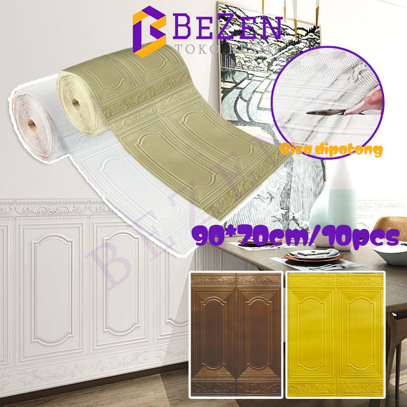 BZ 5pcs Wallpaper 3D Foam Tembok Dinding Motif Pintu Jendela/Stiker Foam 3D Dinding Dekorasi Ruangan