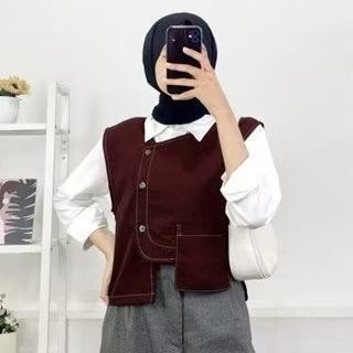 Rompi Elodie Vest 02 / Rompi Wanita Basic Simple Kekinian / July Fashion