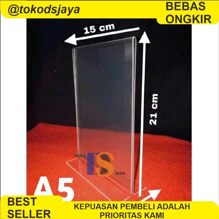 

PROMO [Acrylic] Akrilik Tempat Brosur QR Ukuran A5 15 x 21 cm Tebal 2mm Model T