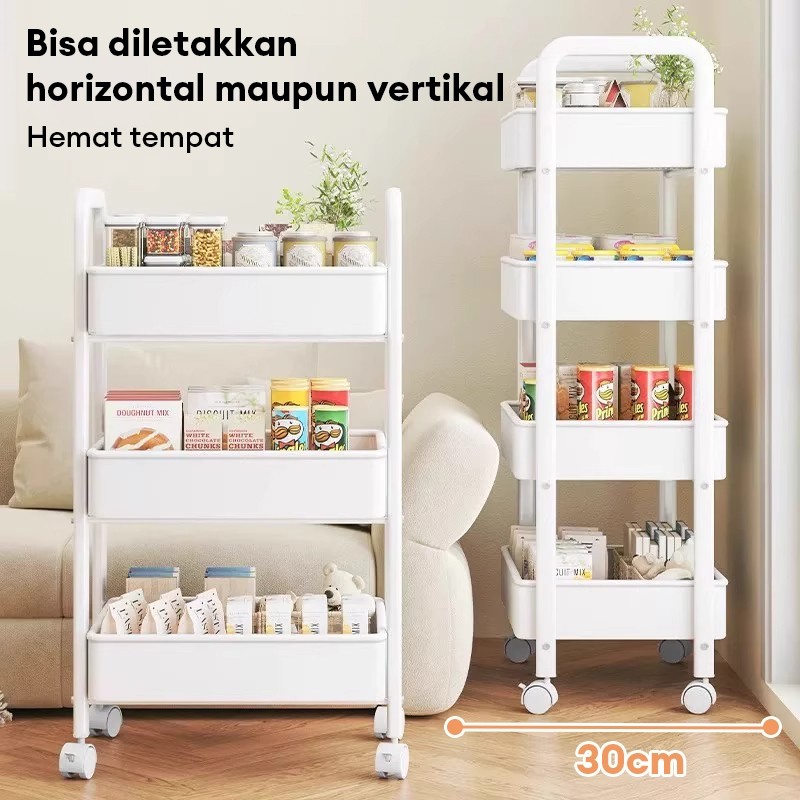 Rak Troli Susun 4 tingkat Rak Susun Serbaguna  Rak kamar mandi Rak besi susun Rak snack Rak aestheti