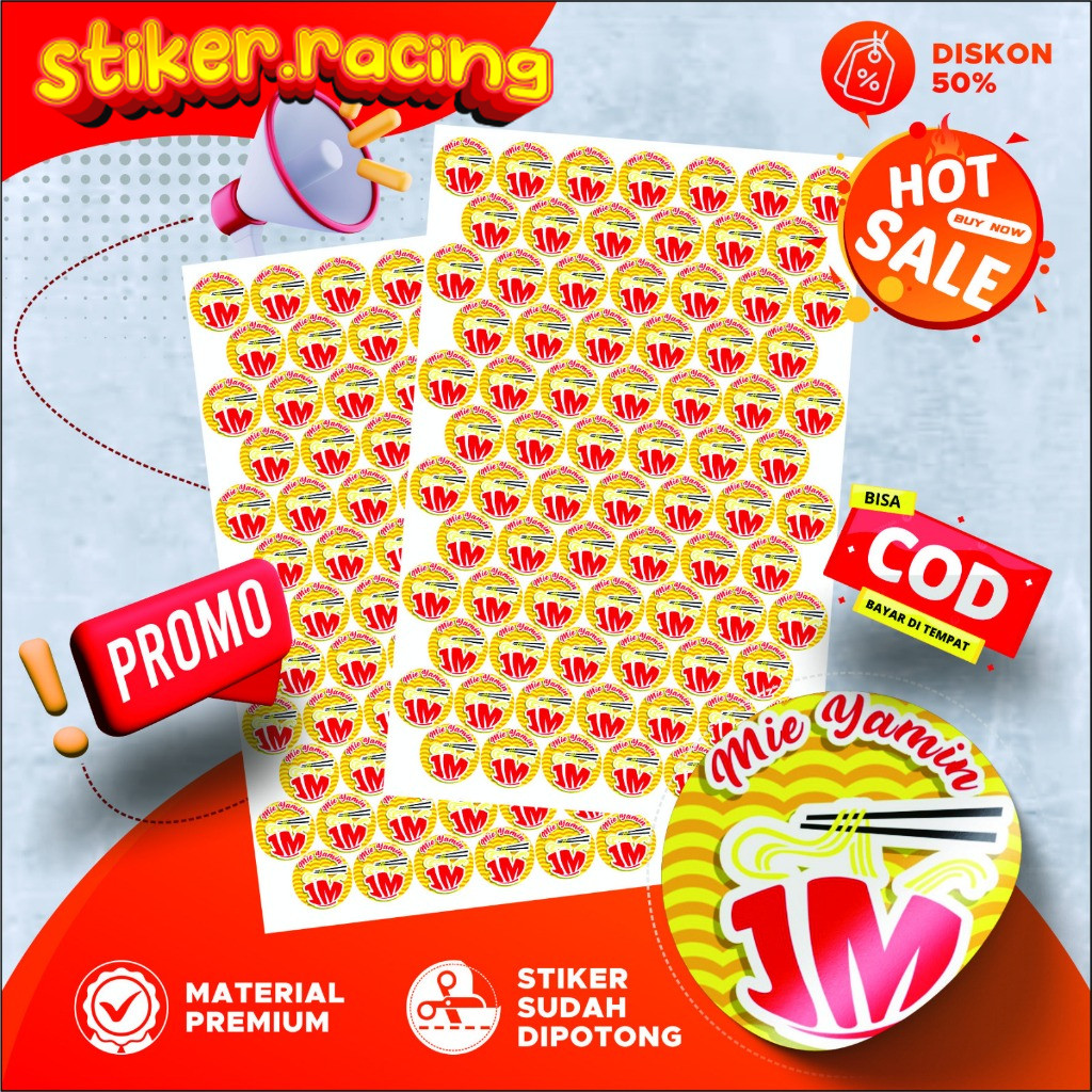 

Cetak Custom Stiker Label Makanan Minuman Olshop Logo | Print Sticker A3