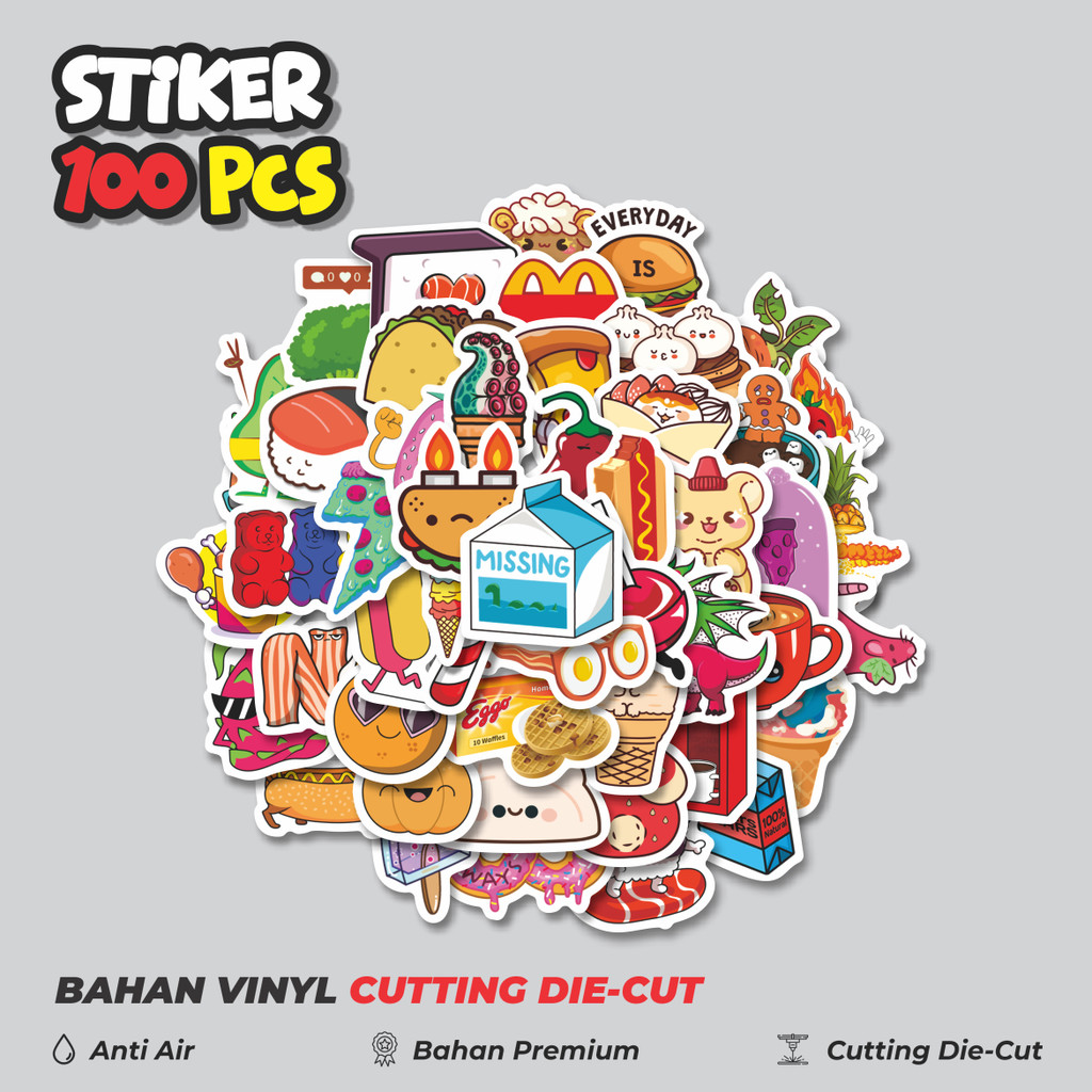

Terbaru! 50 pcs Stiker Kartun Food and Beverages [Makanan dan Minuman] Stiker Dekorasi Lucu Kreatif untuk Notebook, Skateboard, HP