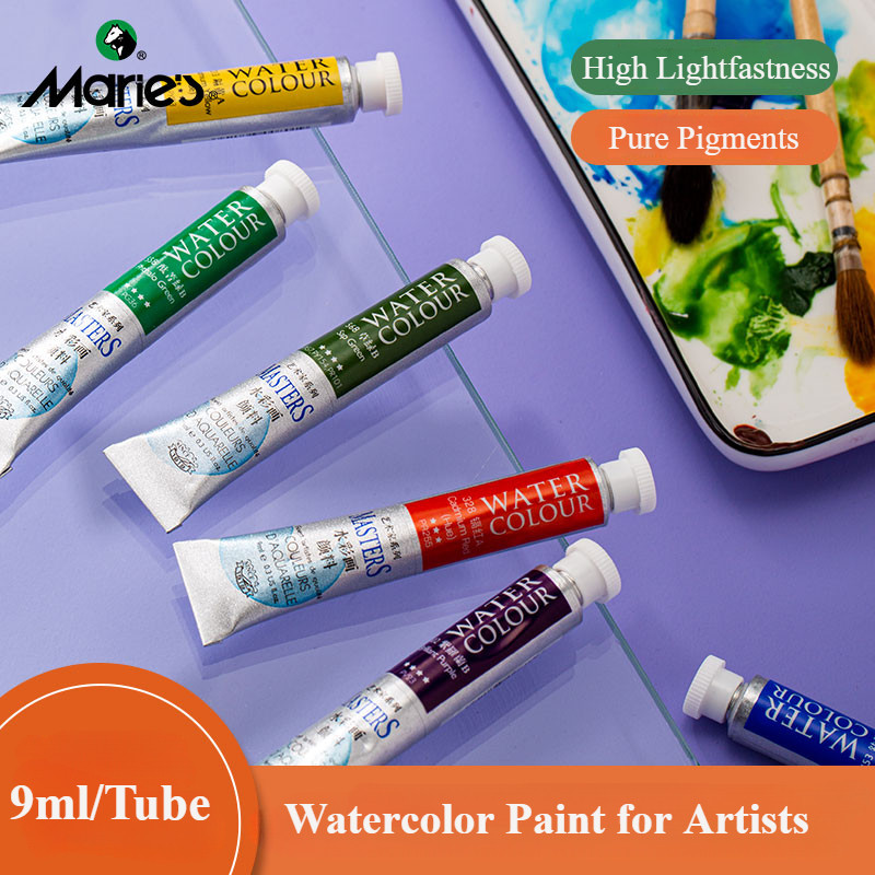 

Marie’s Masters Water Color 9ml Tube For Concentrated Color, Pure Pigments, High Lightfastness Ratings Craft Paint for Artists