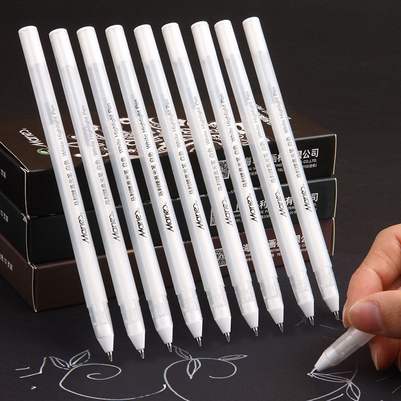 

3 Pcs 0.8mm Creative White Ink Pen Highlight Marker Pen Fine Tip for Students Drawing Art Writing School Stationery Supplies
