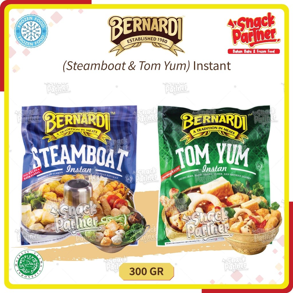 

BERNARDI INSTANT 300 GR - FROZEN FOOD Siap Saji Suki Steamboat Tom Yum TomYum 300GR