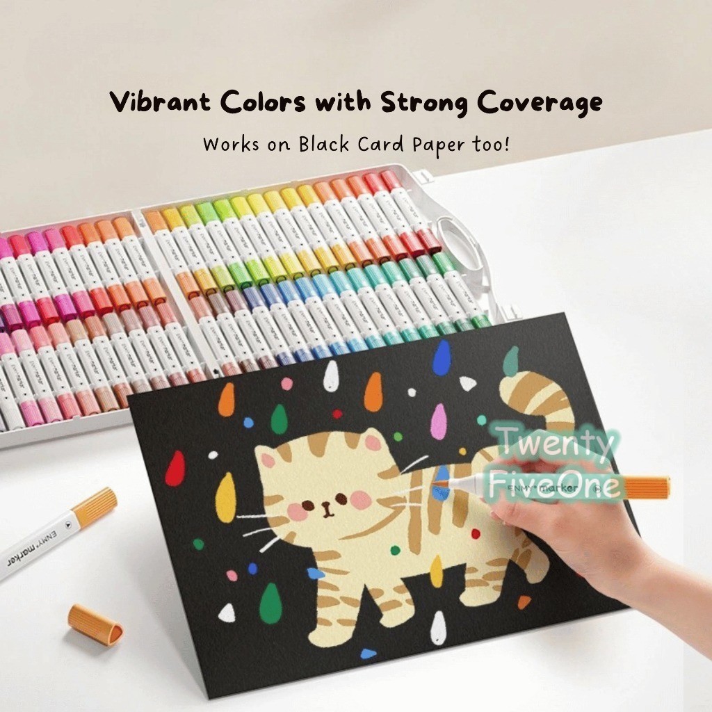 

Ay00! Enmy Acrylic Paint Marker Set with Dual Tip 12/24/36/48/60/80 Warna Set Marker